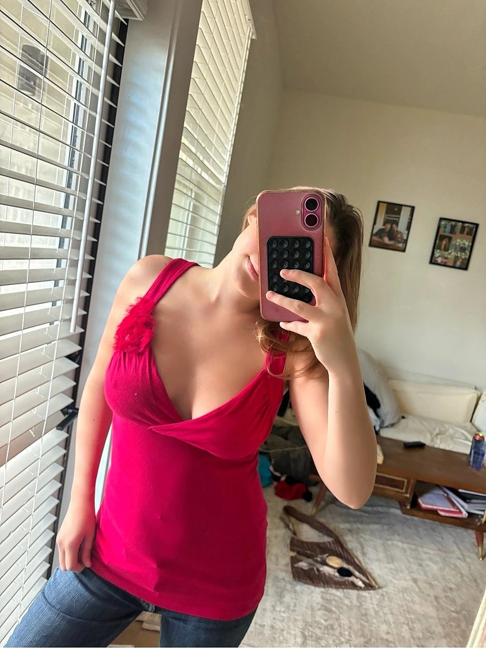 Express Sexy Basic Draped Rosette Tank in Pink Size Small